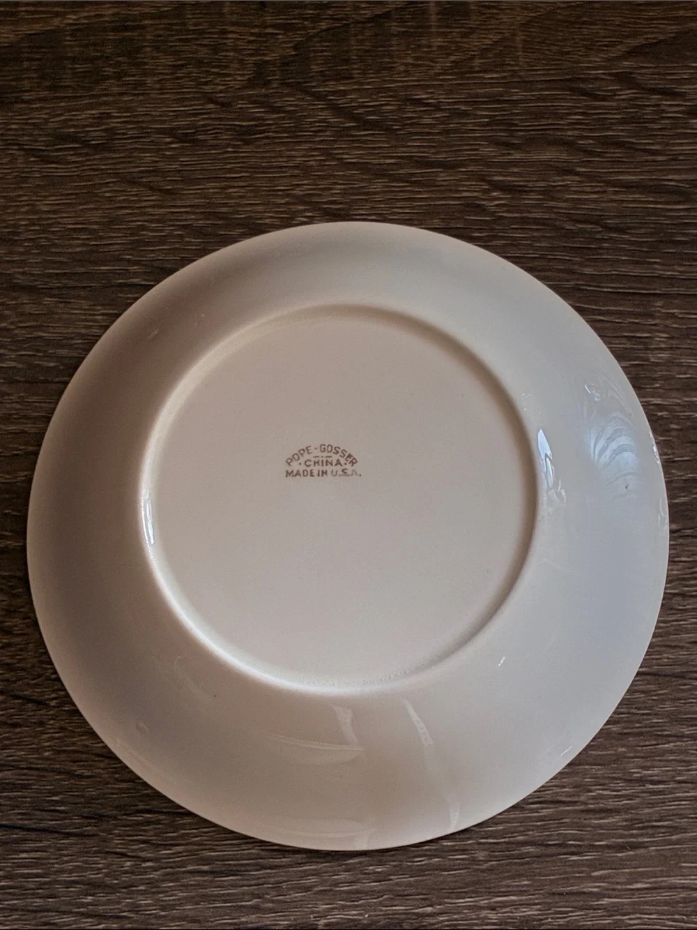 4 Vintage Pope Gosser Floral Fruit Basket Accent Side Plate WhiteGold Trim